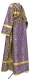 Subdeacon vestments - Nicea metallic brocade B (violet-gold) back, Standard cross design