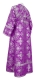 Subdeacon vestments - Pskov metallic brocade B (violet-silver) back, Standard design