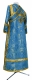 Subdeacon vestments - Samariya metallic brocade BG2 (blue-gold) (back), Economy design