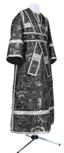 Subdeacon vestments - metallic brocade BG2 (black-silver)