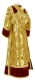 Subdeacon vestments - Vase metallic brocade BG3 (yellow-gold) (back) with velvet inserts, Standard design