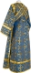 Subdeacon vestments - Soloun' rayon brocade S2 (blue-gold) (back), Standard cross design