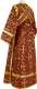 Subdeacon vestments - Soloun' rayon brocade S3 (claret-gold) (back), Standard cross design