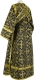 Subdeacon vestments - Soloun' rayon brocade S2 (black-gold) (back), Standard cross design