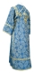 Subdeacon vestments - Altaj rayon brocade S3 (blue-gold) back, Standard design
