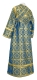 Subdeacon vestments - Zlatoust rayon brocade S3 (blue-gold) back, Standard design