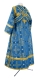 Subdeacon vestments - Iveron rayon brocade S3 (blue-gold) (back), Standard cross design