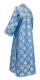 Subdeacon vestments - Myra Lycea rayon brocade S3 (blue-silver) back, Standard design