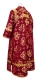 Subdeacon vestments - Kostroma rayon brocade S3 (claret-gold) back, Standard design