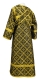Subdeacon vestments - Ostrozh rayon brocade S3 (black-gold) back, Standard design