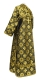Subdeacon vestments - Myra Lycea rayon brocade S3 (black-gold) back, Standard design