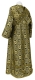 Subdeacon vestments - Floral Cross rayon brocade S3 (black-gold) back, Standard design