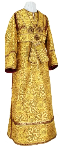 Subdeacon vestments - rayon brocade S3 (yellow-claret-gold)