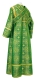 Subdeacon vestments - Shouya rayon brocade S3 (green-gold) back, Standard design