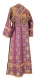 Subdeacon vestments - Salim rayon brocade S3 (violet-gold) back, Standard design