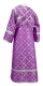 Subdeacon vestments - Ostrozh rayon brocade S3 (violet-silver) back, Standard design
