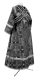 Subdeacon vestments - Iveron rayon brocade S3 (black-silver) (back), Standard cross design