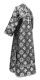 Subdeacon vestments - Myra Lycea rayon brocade S3 (black-silver) back, Standard design