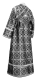 Subdeacon vestments - Zlatoust rayon brocade S3 (black-silver) back, Standard design