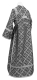 Subdeacon vestments - Ostrozh rayon brocade S3 (black-silver) back, Standard design