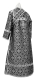 Subdeacon vestments - Dormition rayon brocade S3 (black-silver) back, Standard design