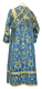 Subdeacon vestments - Thebroniya rayon brocade S4 (blue-gold) back, Standard design