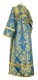 Subdeacon vestments - Sloutsk rayon brocade S4 (blue-gold) back, Standard design