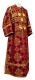 Subdeacon vestments - Pochaev rayon brocade S4 (claret-gold), Standard design