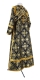 Subdeacon vestments - Pskov rayon brocade S4 (black-gold) (back), Standard cross design