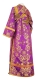 Subdeacon vestments - Sloutsk rayon brocade S4 (violet-gold) back, Standard design