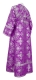 Subdeacon vestments - Pskov rayon brocade S4 (violet-silver) back, Standard design