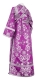 Subdeacon vestments - Sloutsk rayon brocade S4 (violet-silver) back, Standard design