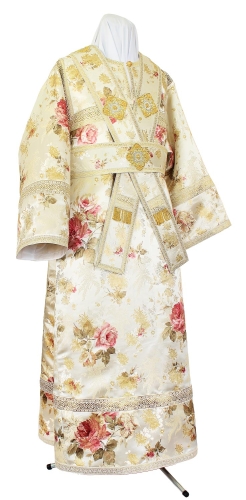 Subdeacon vestments - rayon Chinese brocade (white-gold)