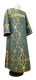 Clergy sticharion - Korona metallic brocade B (blue-gold), Standard cross design