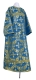 Clergy sticharion - Koursk metallic brocade B (blue-gold), Standard design