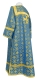 Clergy sticharion - Lavra metallic brocade B (blue-gold) back, Premium design