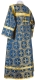 Clergy sticharion - Oubrous metallic brocade B (blue-gold) back, Standard cross design