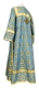 Clergy sticharion - Vologda Posad metallic brocade B (blue-gold) back, Economy design