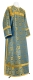 Clergy sticharion - Floral Cross metallic brocade B (blue-gold), Standard design