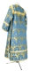 Clergy sticharion - Vinograd metallic brocade B (blue-gold) back, Economy design