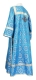 Clergy sticharion - Vologda Posad metallic brocade B (blue-silver) back, Economy design