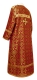 Clergy sticharion - Old-Greek metallic brocade B (claret-gold) back, Standard design