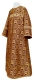 Clergy sticharion - Floral Cross metallic brocade B (claret-gold), Standard design