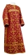 Clergy sticharion - Soloun metallic brocade B (claret-gold), Standard design