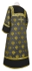 Clergy sticharion - Russian Eagle metallic brocade B (black-gold) back, with velvet inserts, Standard design