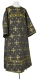 Clergy sticharion - Belozersk metallic brocade B (black-gold), Standard design