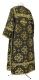 Clergy sticharion - Kostroma metallic brocade B (black-gold) back, Standard design