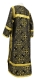 Clergy sticharion - Alania metallic brocade B (black-gold), back, Economy design
