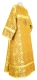 Clergy sticharion - Theophania metallic brocade B (yellow-gold) back, Economy design
