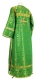 Clergy sticharion - Floral Cross metallic brocade B (green-gold) back, Standard design